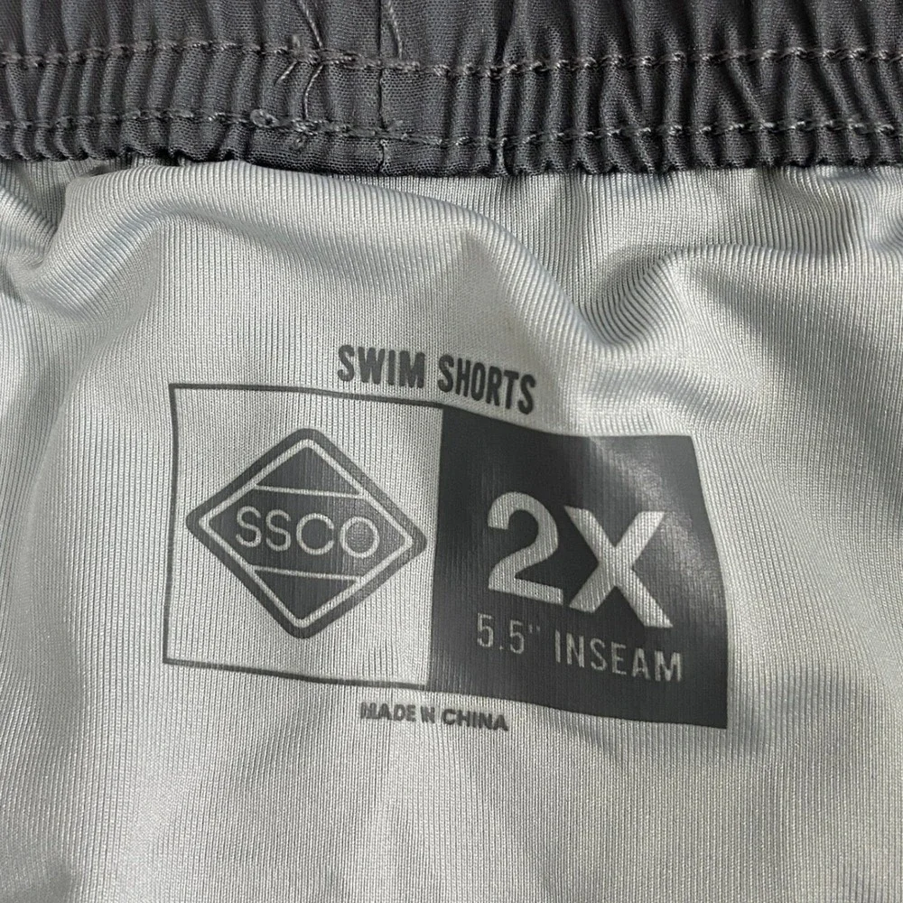 SSCO‎ Swim Shorts Mens 2X Turquoise Geometric Honeycomb 5.5